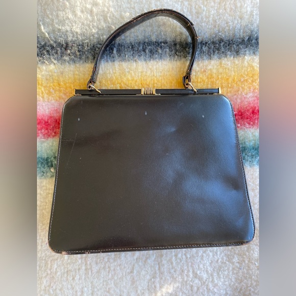 1950s Sharone Exclusive Chocolate Brown Handbag - Picture 1 of 11